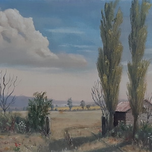 English Landscape Original Oil Painting On Board Signed By The Artist, Tree Landscape Painting, English Summer Original Landscape Painting