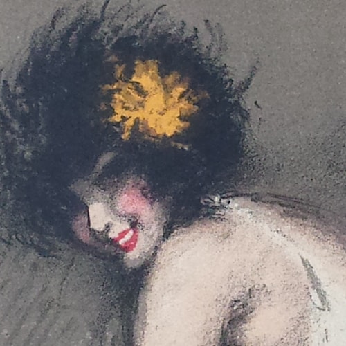 抽象的な鳥の水彩画：サイン入りオリジナルアート（12x10インチ