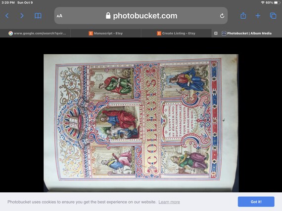 1845 Illuminated Religious Prayer Manuscript Book of Hours Etsy