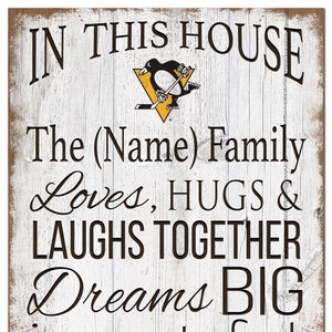 Pittsburgh Penguins Sign Personalized In This House Sign 11&quot;x19&quot;