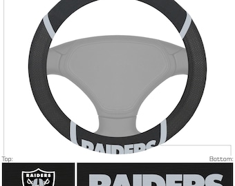 Funda de volante bordada de Los Vegas Raiders, color negro
