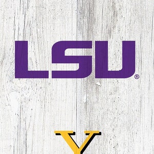 LSU Louisiana State Sign Personalized Leaner Sign 48&quot;