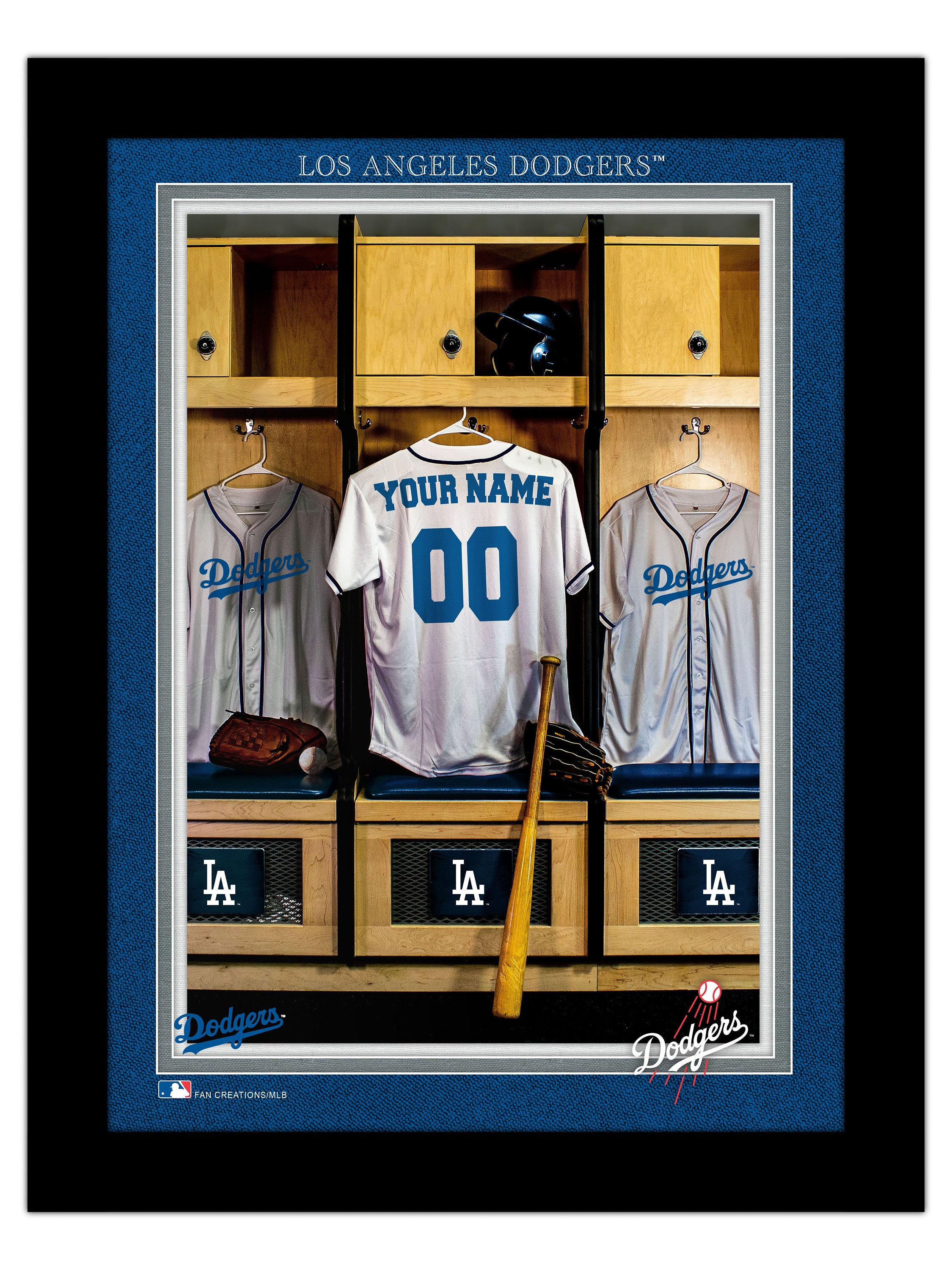 Los Angeles Dodgers Personalized Sign Locker Room Print Baseball