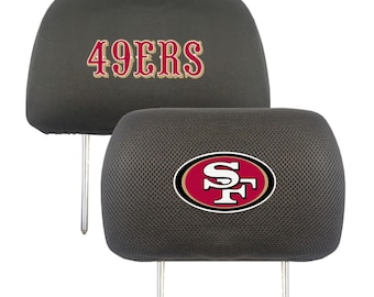 San Francisco 49ers 2pc Embroidered Headrest Cover Set