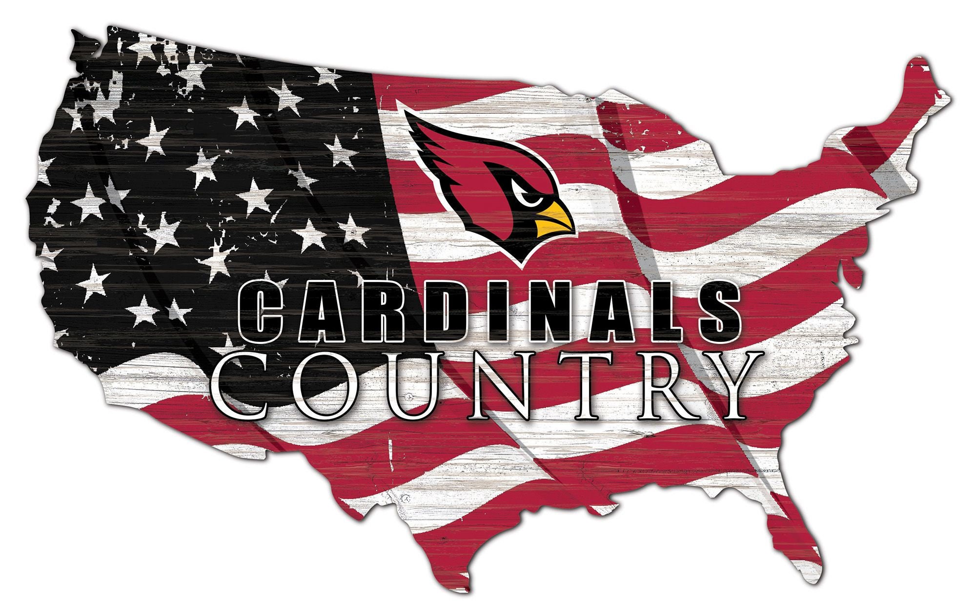 Arizona Cardinals USA Country Flag Team Sign Wood 18 x 11 NEW