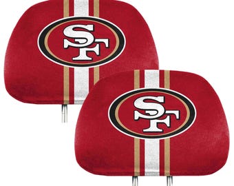 San Francisco 49ers 2pc Printed Headrest Cover Set
