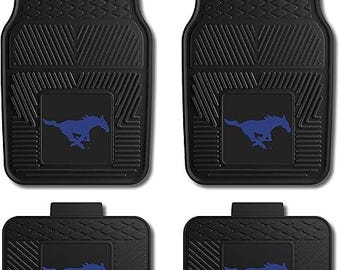 SMU Southern Methodist Mustangs Auto Mats Set of 4pc Vinyl Car Mats
