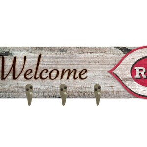 Cincinnati Reds Welcome Coat Rack Coat Hanger 6&quot; x 24&quot;