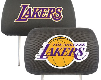 Los Angeles Lakers 2pc Embroidered Headrest Cover Set