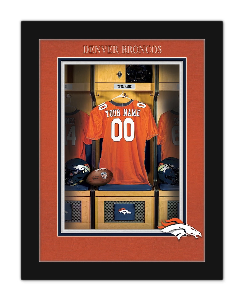 Denver Broncos Personalized Sign Locker Room Print NFL FRAMED 14x18 - Etsy