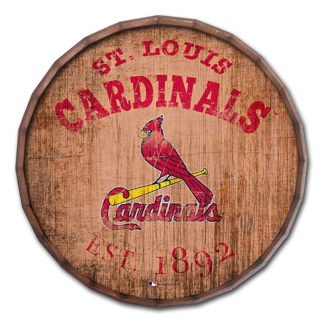 St Louis Cardinals Barrel Top Established Sign 24