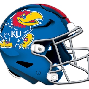 Kansas Jayhawks Helmet Wall Art Sign Wood Sign 24&quot;