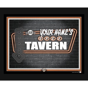 San Francisco Giants Personalized Sign Framed Neon Tavern Print Sign 18x14