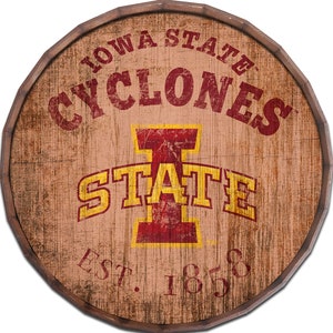 Iowa State Cyclones Barrel Top Established Sign 24" In Diameter