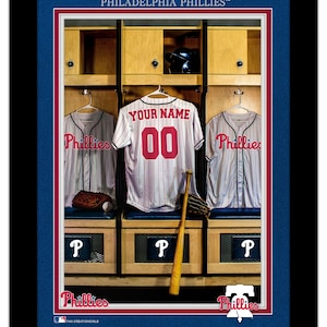 Philadelphia Phillies Personalized Sign Locker Room Print Baseball FRAMED 14x18