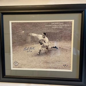 Bob Feller Cleveland Indians SIGNED 8x10 Autographed Framed Photo With Hologram And COA