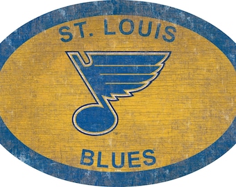 St. Louis Blues Sign Wall Art 46" Distressed & Weathered Sign Team Color