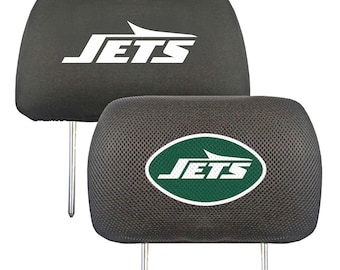 New York Jets 2pc Embroidered Headrest Cover Set