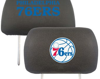 Philadelphia 76ers 2pc Embroidered Headrest Cover Set
