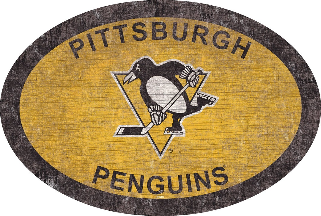 Pittsburgh Penguins Sign Wall Art 46" Distressed &amp; Weathered Sign Team ...
