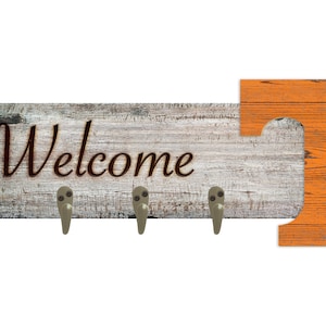 Tennessee Volunteers Welcome Coat Rack / Coat Hanger 6&quot; x 24&quot;