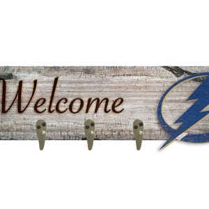 Tampa Bay Lightning Welcome Coat Rack Coat Hanger 6&quot; x 24&quot;