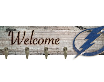 Porte-manteau de bienvenue Lightning de Tampa Bay, patère 6 x 24 po