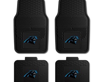Juego de 4 alfombrillas de vinilo para coche de los Carolina Panthers