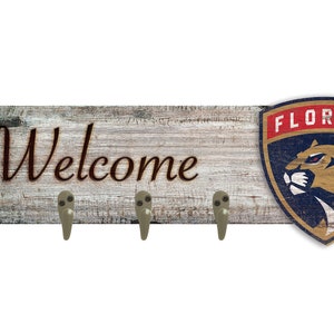 Florida Panthers Welcome Coat Rack Coat Hanger 6&quot; x 24&quot;