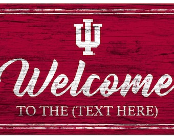 Indiana Hoosiers Personalized Sign Team Color Welcome Sign 19x11