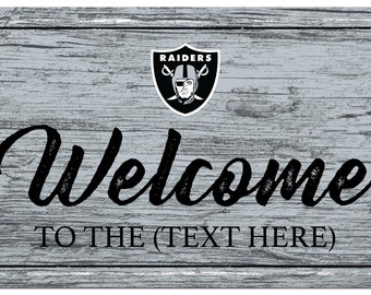 Las Vegas Raiders Personalized Sign Team Color Welcome Sign 19x11
