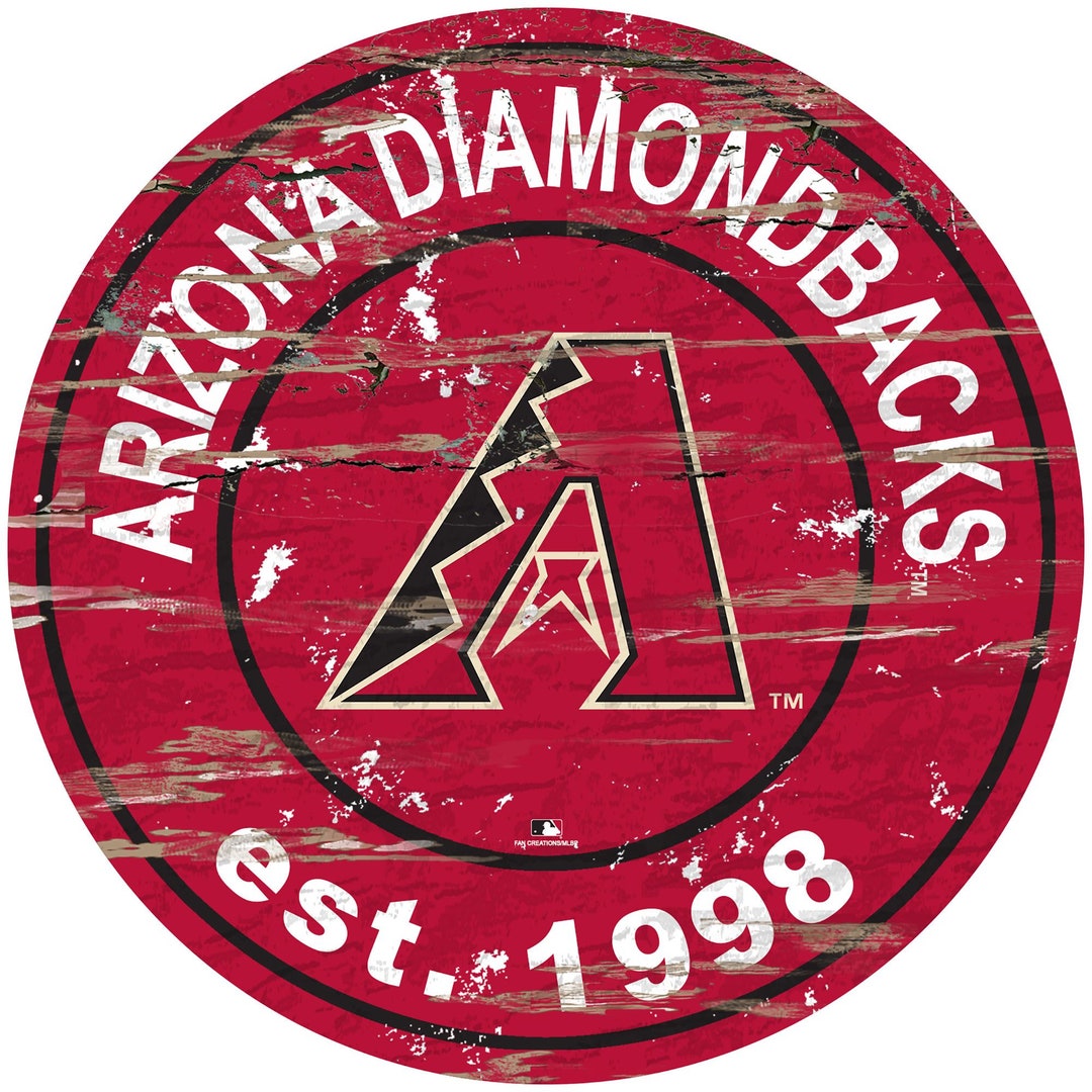 Arizona Diamondbacks Round Distressed Established Wood Sign 24