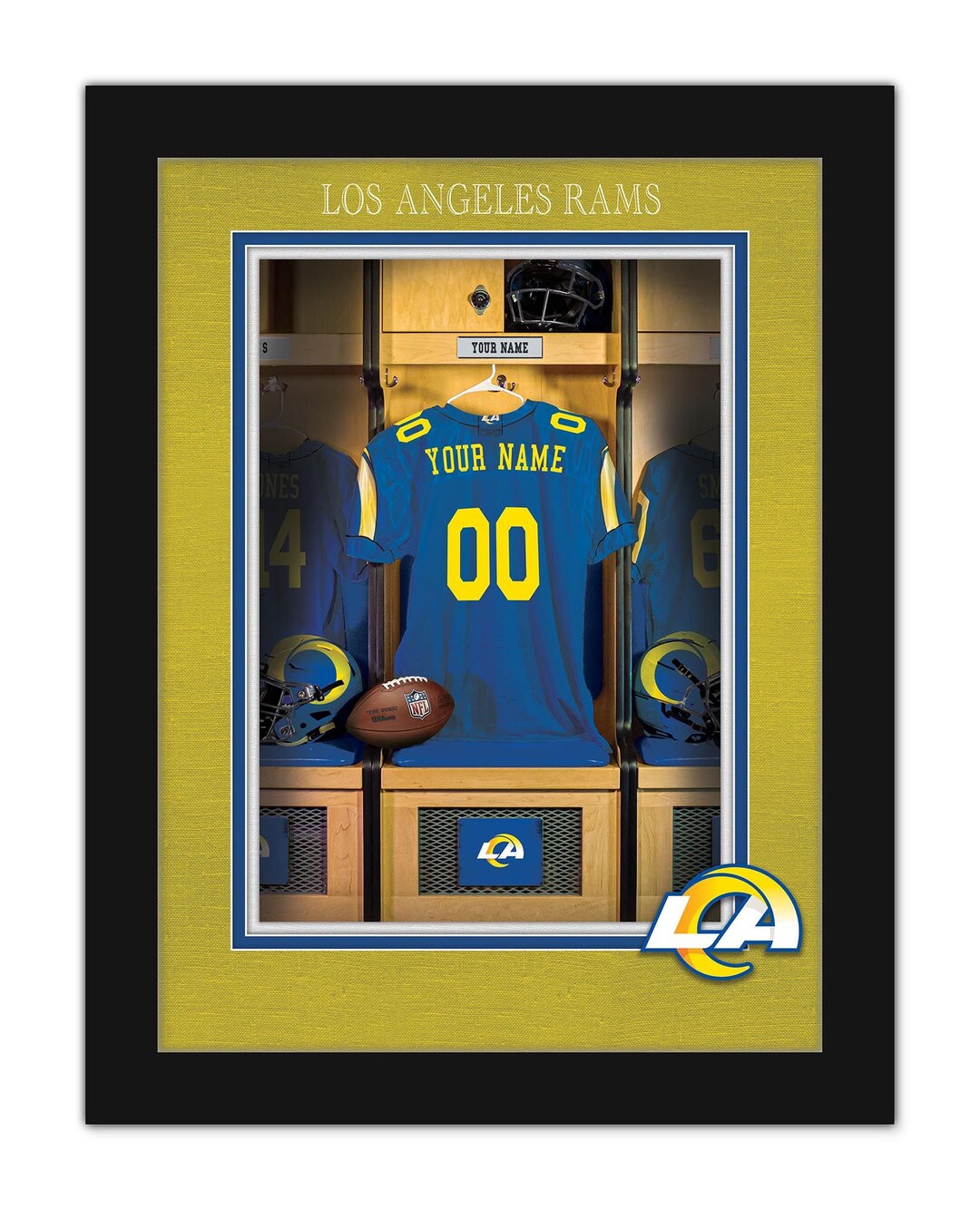 Los Angeles Rams Personalized Sign Locker Room Print NFL FRAMED 14x18 ...