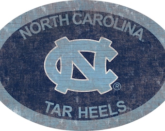 North Carolina Tar Heels Sign Wall Art 46" Distressed & Weathered Sign Team Color