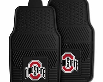 Ohio State Buckeyes 2pc Piece Vinyl Car Mats Heavy Duty Car Mat 18"x27"