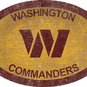 Washington Commanders Sign Wall Art 46&quot; Distressed & Weathered Sign Team Color