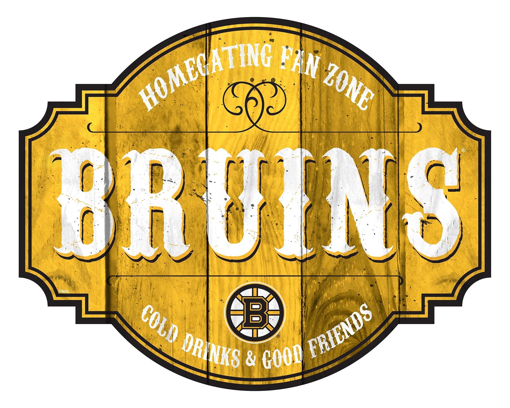 Boston Bruins Bear 3D Wood Sign 