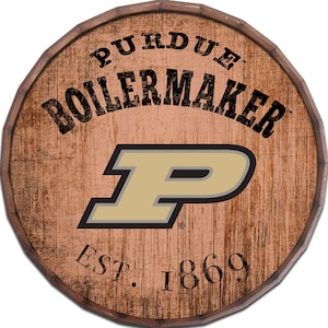 Purdue Boilermakers Barrel Top Established Sign 24&quot; In Diameter