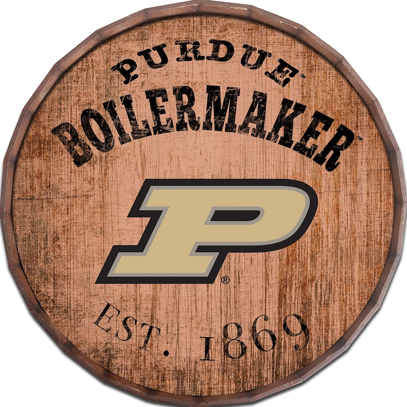 Purdue Boilermakers Barrel Top Established Sign 24
