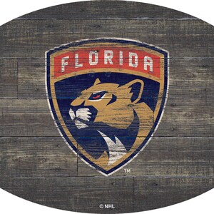Florida Panthers Sign Wall Art 46&quot; Distressed & Weathered Sign