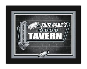 Philadelphia Eagles Personalized Sign Framed Neon Tavern Print Sign 18x14
