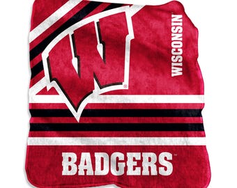 Wisconsin Badgers Blanket Raschel Throw Blanket 50x60