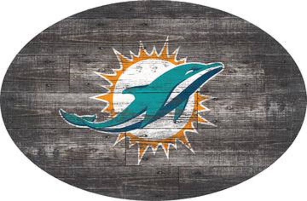 Miami Dolphins Wall Art 46 INCH Distressed Wood Sign Etsy