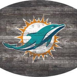 Miami Dolphins Sign Wall Art 46&quot; Distressed & Weathered Sign
