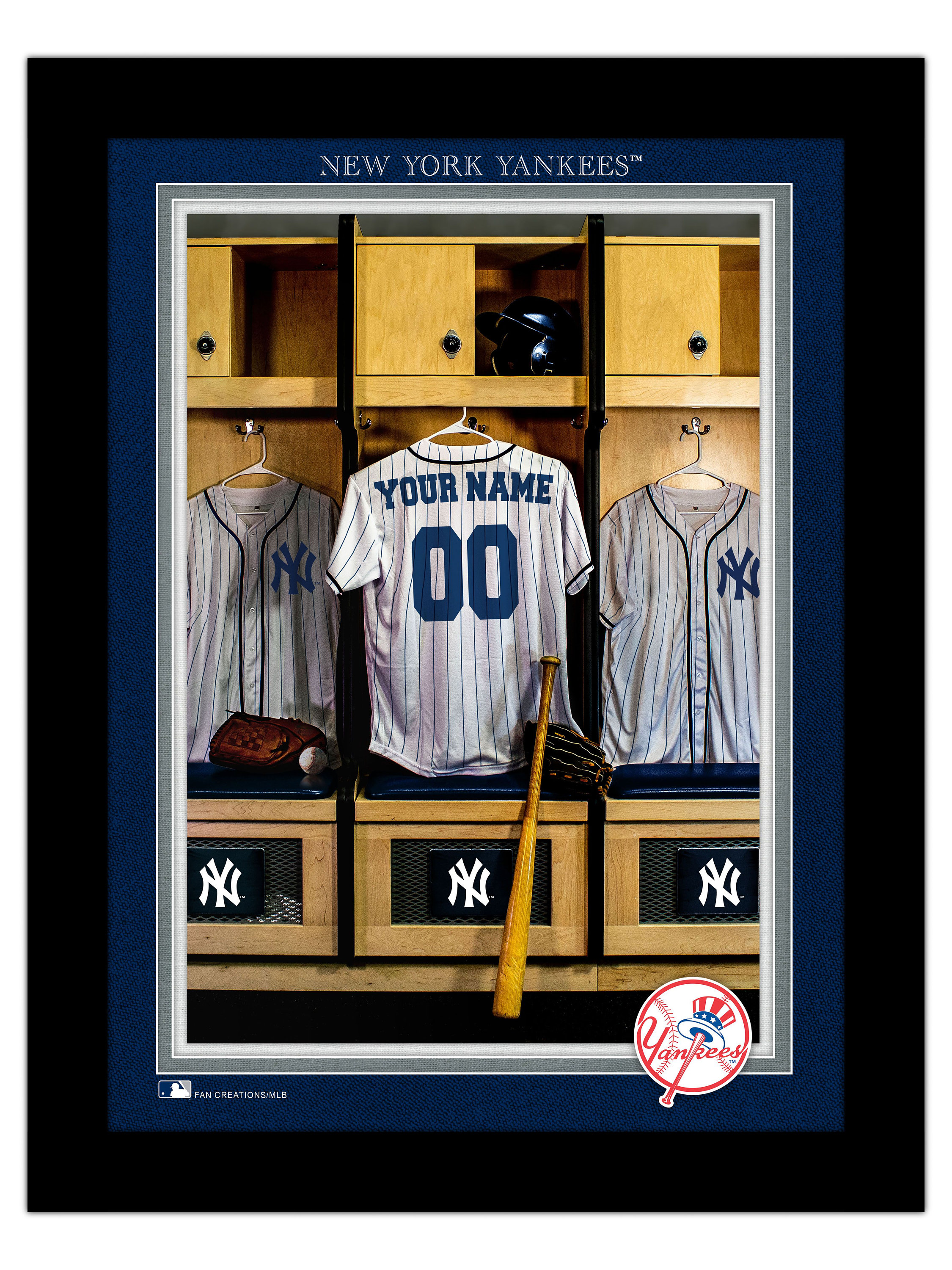 New York Yankees Personalized Sign Locker Room Print Baseball