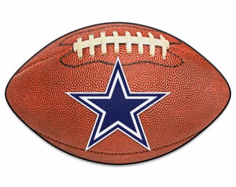 Dallas Cowboys Mat Football Shaped Mat 21" x 32"