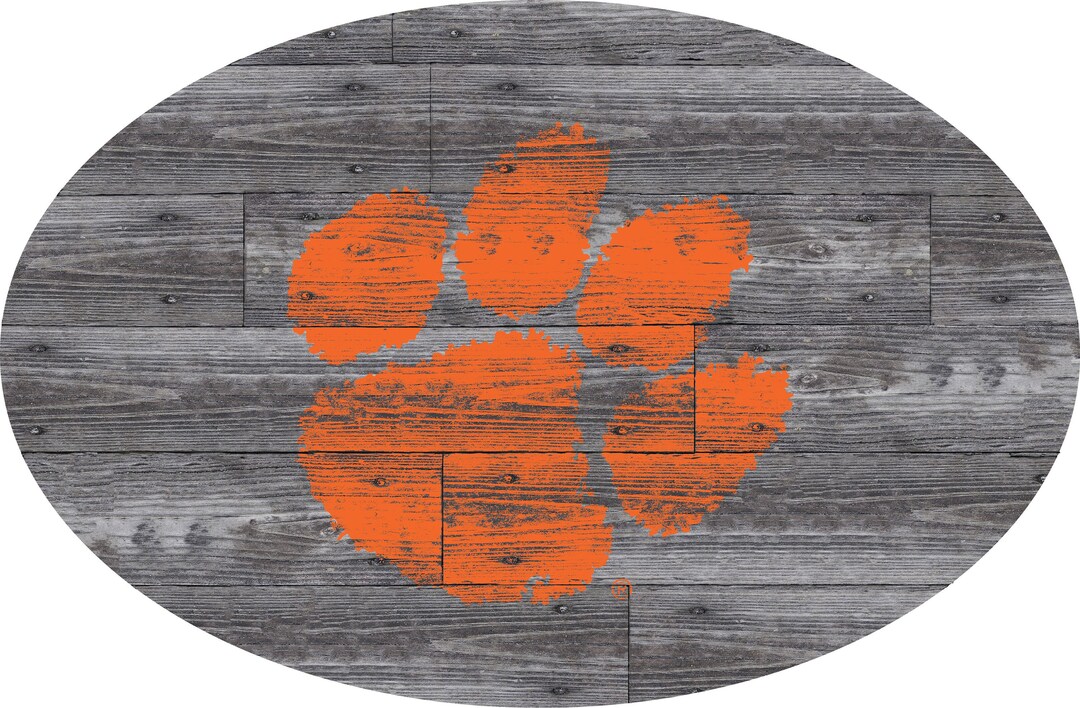 Clemson Wall Art 46 INCH Distressed Wood Sign Etsy