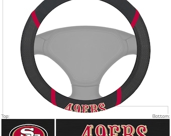 San Francisco 49ers Embroidered Steering Wheel Cover Black