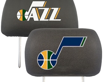Utah Jazz 2pc Embroidered Headrest Cover Set