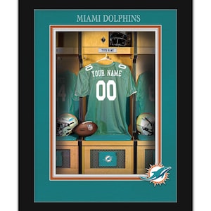 Miami Dolphins Personalized Sign Locker Room Print NFL FRAMED 14x18